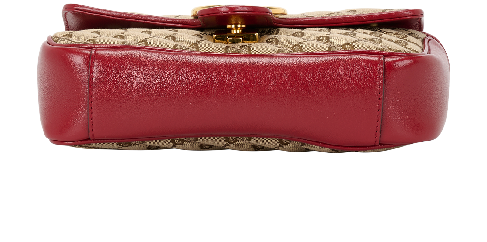 Small GG Marmont, &pound;750, Handbags, Beige/Red, Canvas/Leather, Top view